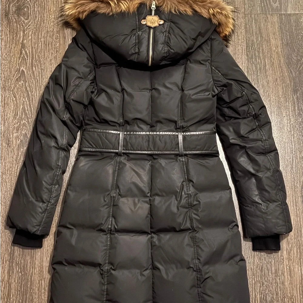 Mackage Black Puffer Coat with Tan REAL-Fur Trim - Picture 7 of 8